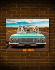 'The Lowrider' Personalized 3 Pet Mini Portrait