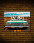 'The Lowrider' Personalized 4 Pet Mini Portrait