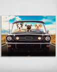 'The Classic Woofstang' Personalized 3 Pet Mini Portrait