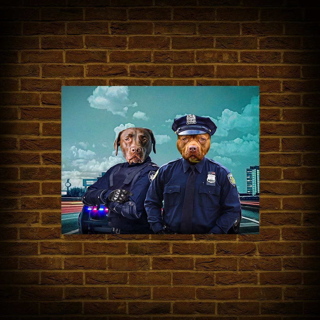 &#39;The Police Officers&#39; Personalized 2 Pet Mini Portrait