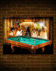 'The Pool Players' Personalized 5 Pet Mini Portrait