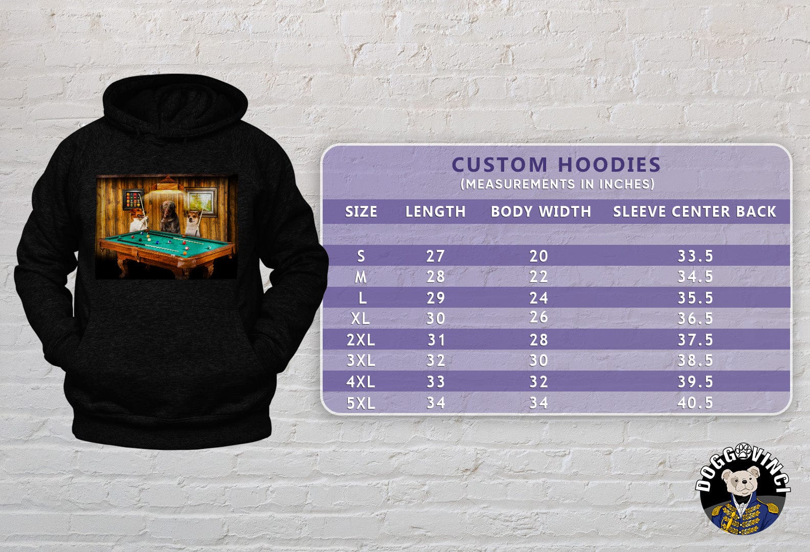 &#39;The Pool Players&#39; Personalized 3 Pet Hoody