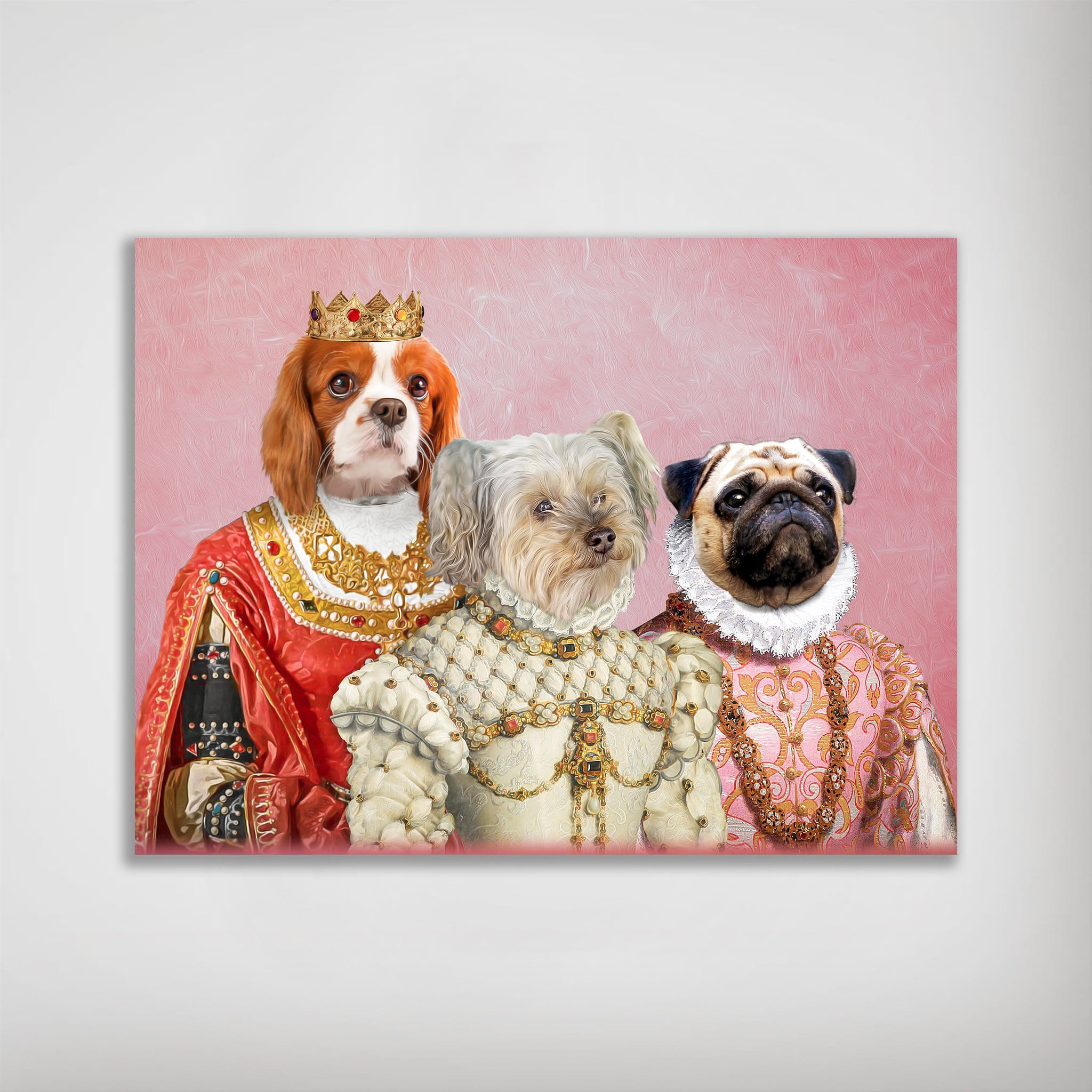 &#39;The Royal Ladies&#39; Personalized 3 Pet Mini Portrait