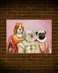 'The Royal Ladies' Personalized 3 Pet Mini Portrait