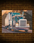 'The Truckers' Personalized 3 Pet Mini Portrait