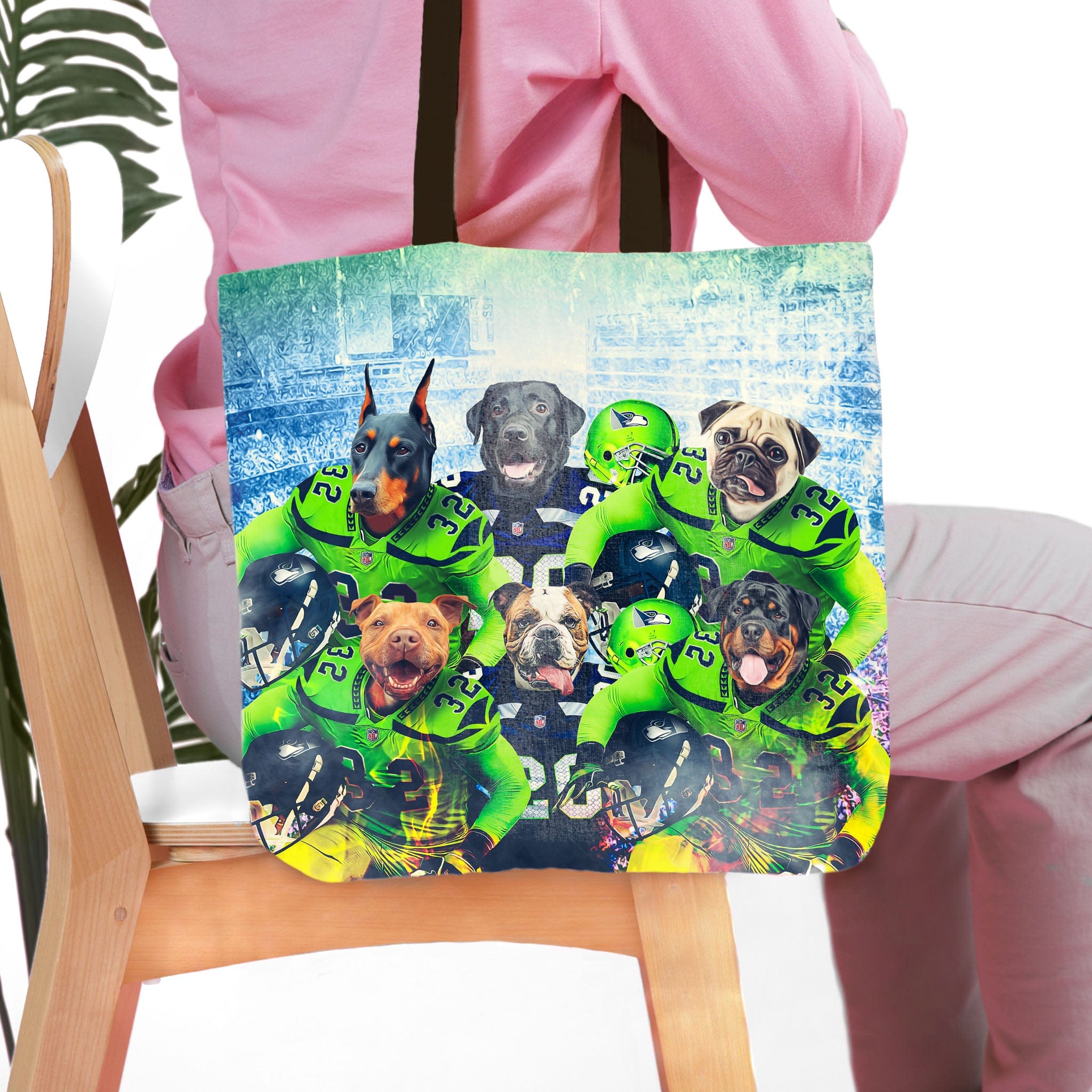 &#39;Seattle Doggos&#39; Personalized 6 Pet Tote Bag