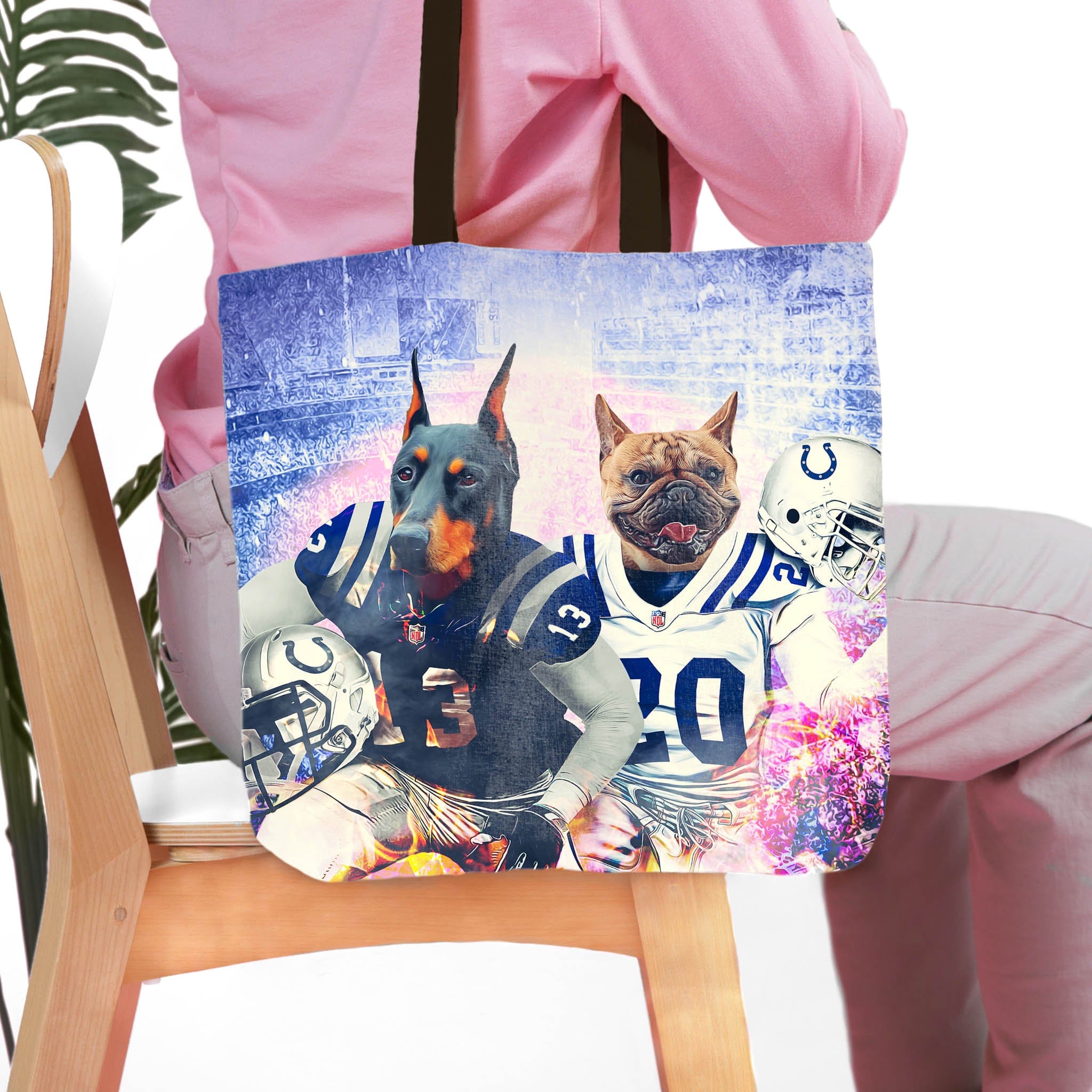 &#39;Indianapolis Doggos&#39; Personalized 2 Pet Tote Bag