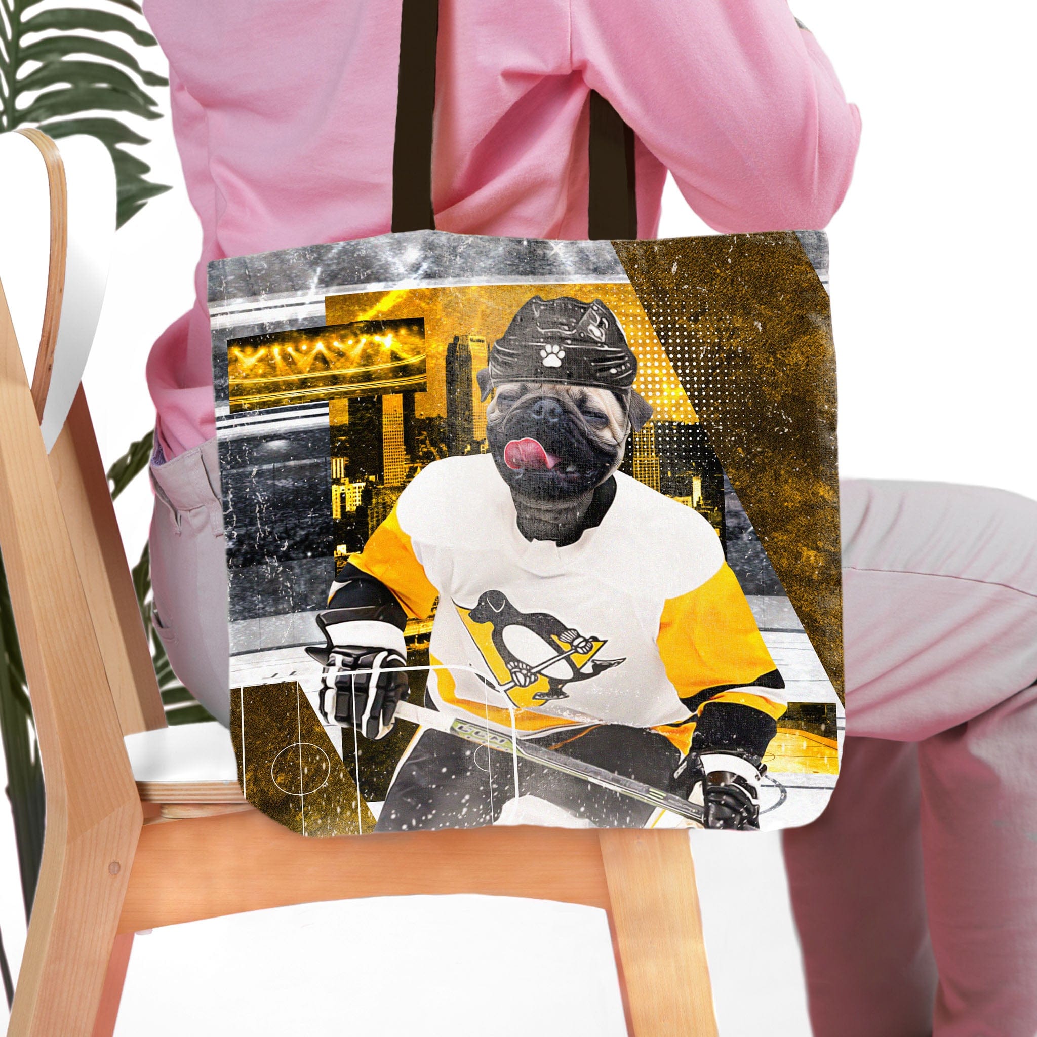 &#39;Pittsburgh Doggos Hockey&#39; Personalized Tote Bag