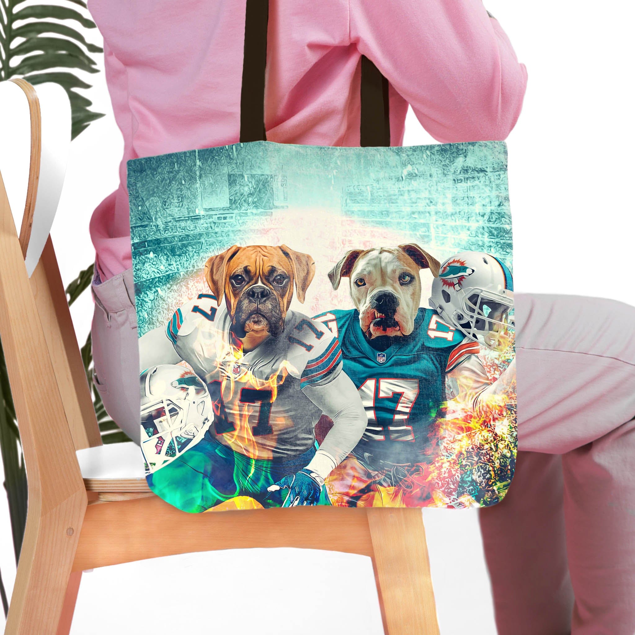 &#39;Miami Doggos&#39; Personalized 2 Pet Tote Bag