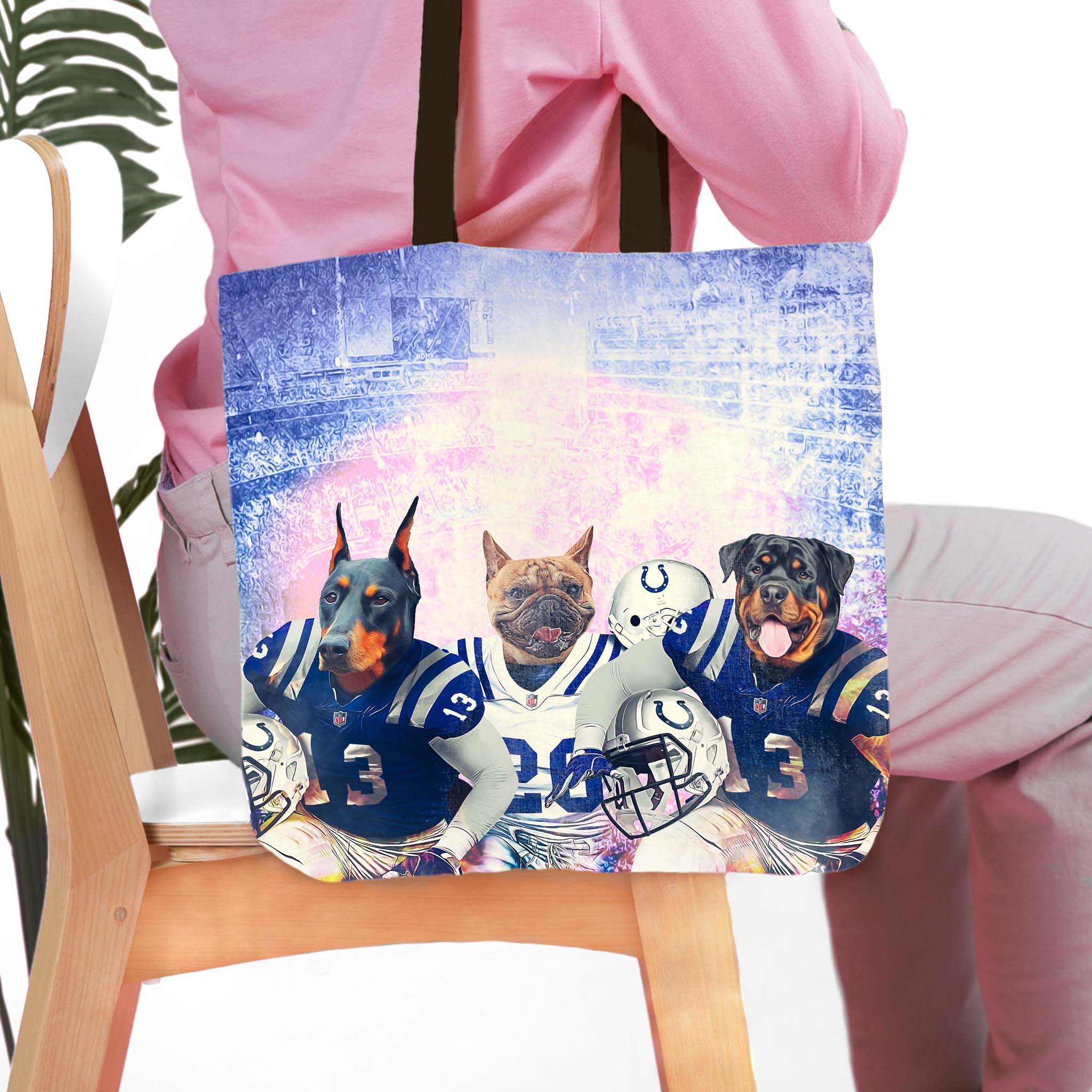 &#39;Indianapolis Doggos&#39; Personalized 3 Pet Tote Bag