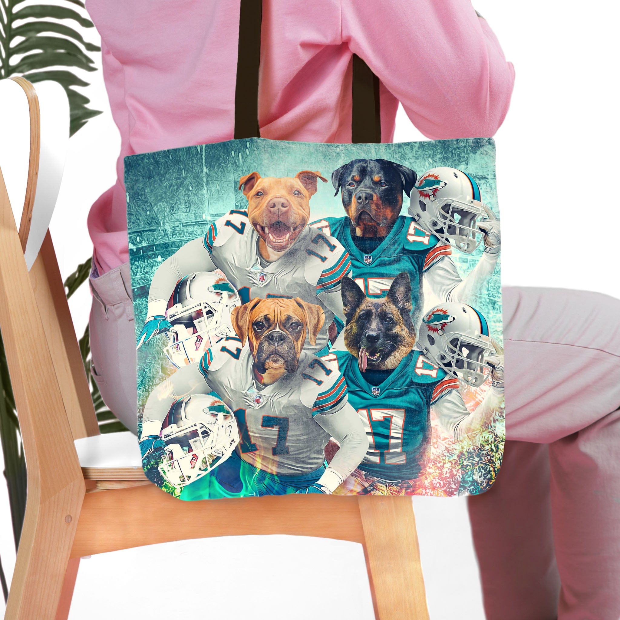 &#39;Miami Doggos&#39; Personalized 4 Pet Tote Bag