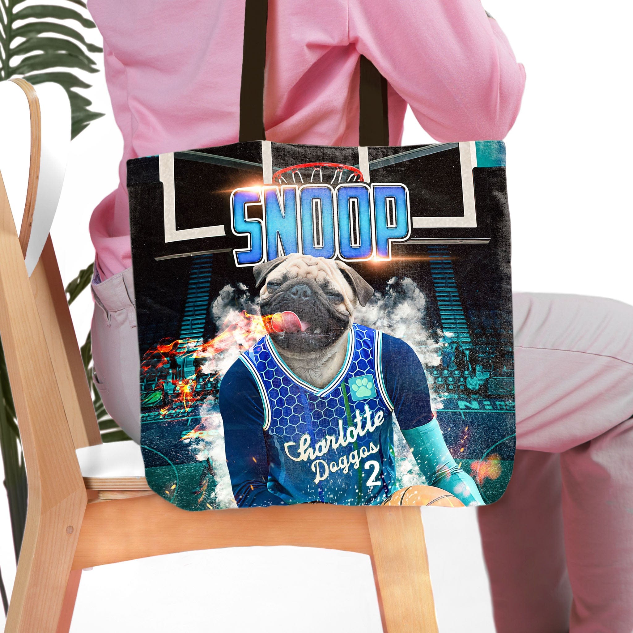 &#39;Charlotte Hornets Doggos&#39; Personalized Tote Bag