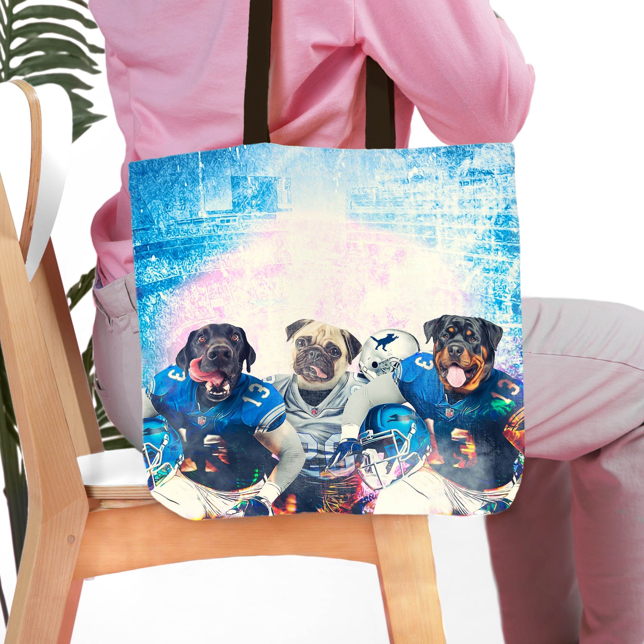 &#39;Detroit Doggos&#39; Personalized 3 Pet Tote Bag