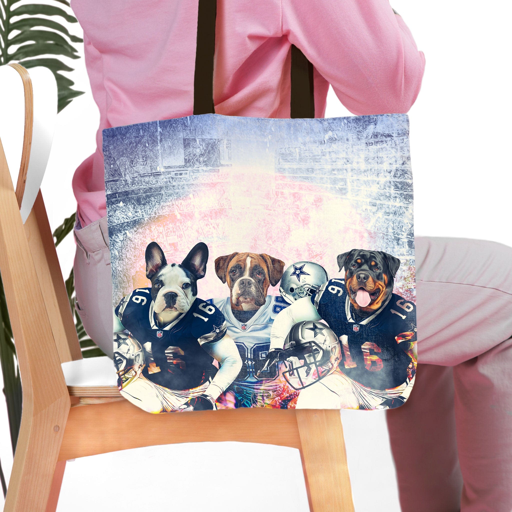 &#39;Dallas Doggos&#39; Personalized 3 Pet Tote Bag