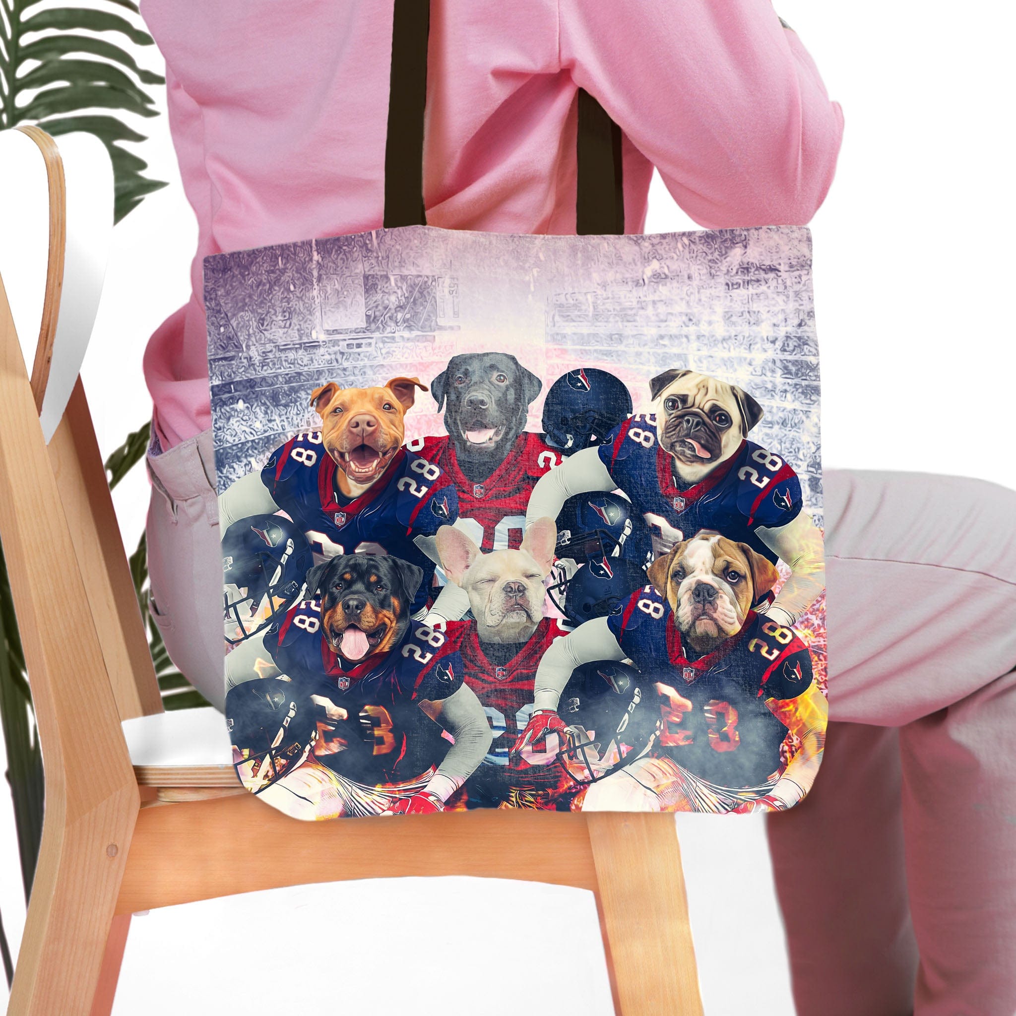 &#39;Houston Doggos&#39; Personalized 6 Pet Tote Bag