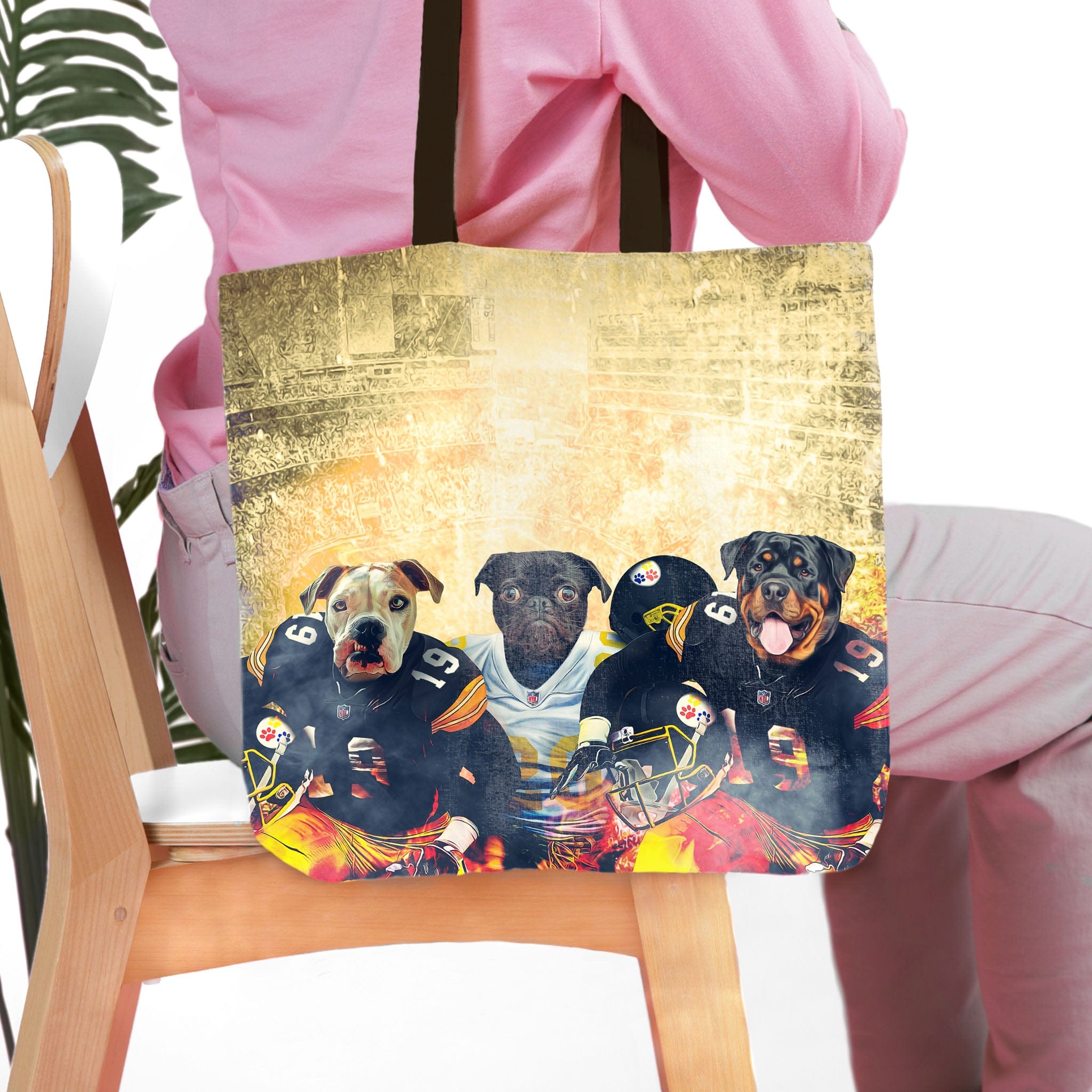 &#39;Pittsburgh Doggos&#39; Personalized 3 Pet Tote Bag