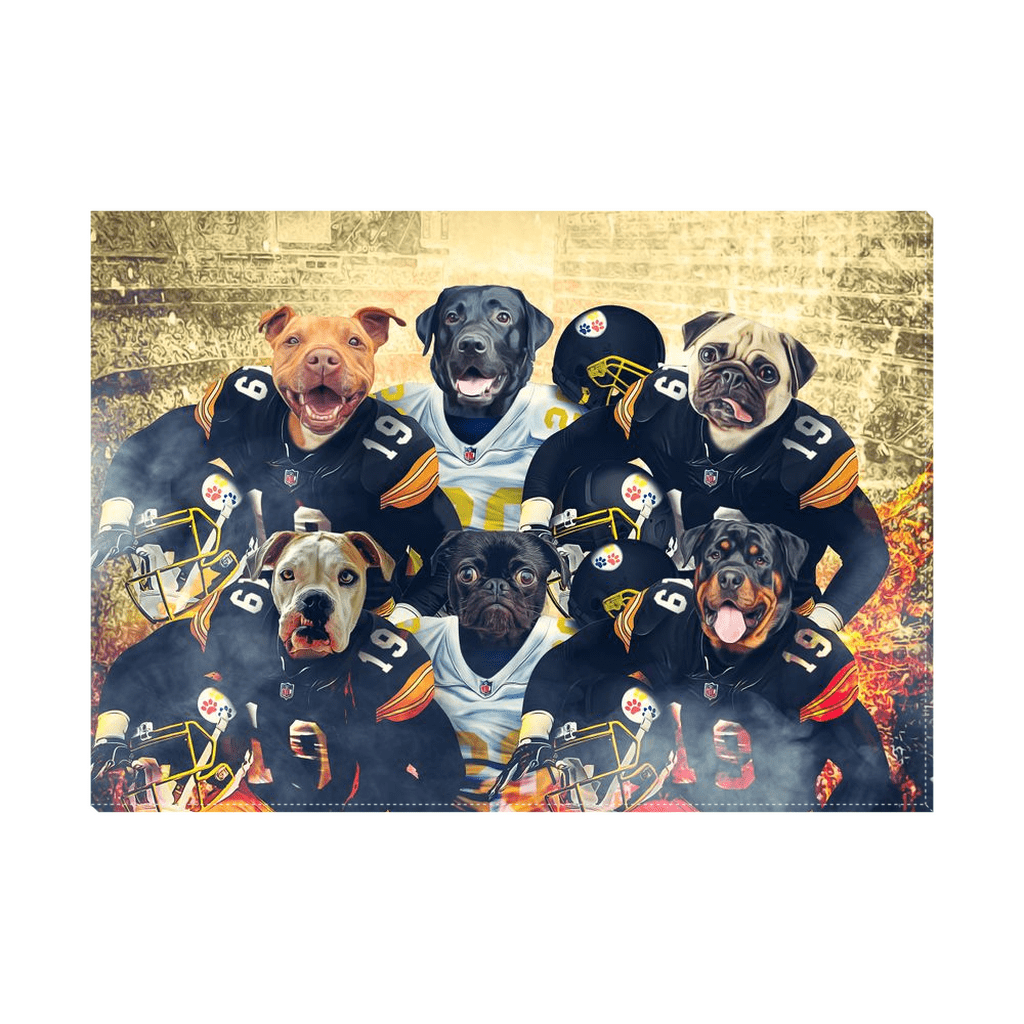 &#39;Pittsburgh Doggos&#39; Personalized 6 Pet Standing Canvas