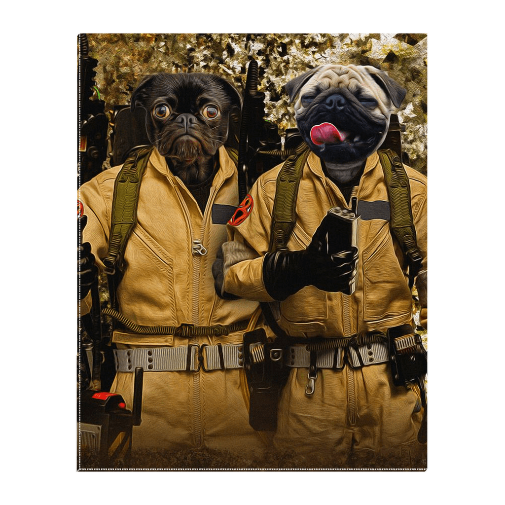 &#39;Dogbusters&#39; Personalized 2 Pet Standing Canvas