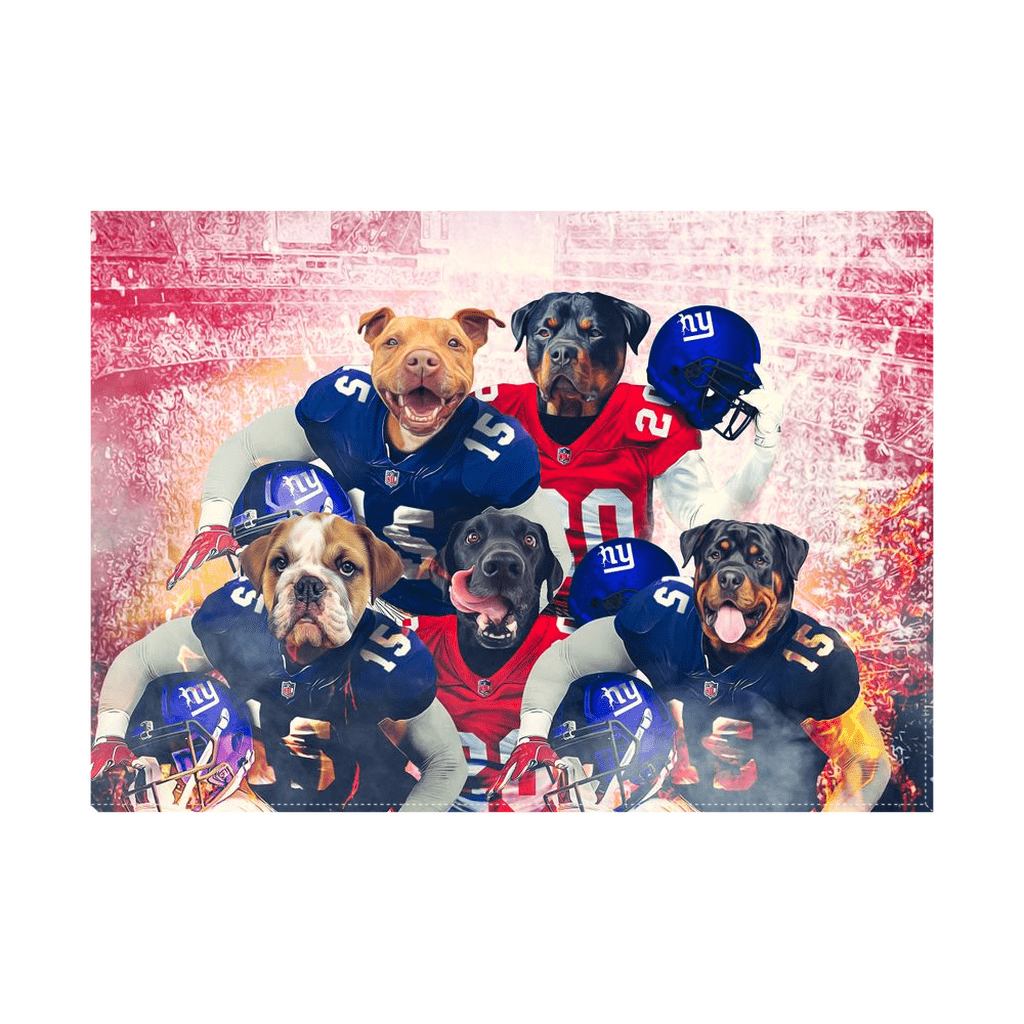 &#39;New York Doggos&#39; Personalized 5 Pet Standing Canvas