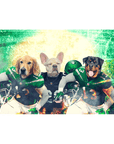 'New York Jet-Doggos' Personalized 3 Pet Standing Canvas