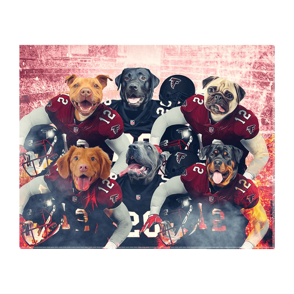 &#39;Atlanta Doggos&#39; Personalized 6 Pet Standing Canvas