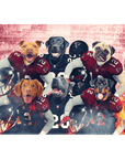 'Atlanta Doggos' Personalized 6 Pet Standing Canvas