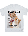 Camiseta personalizada para 2 mascotas 'Playcat'