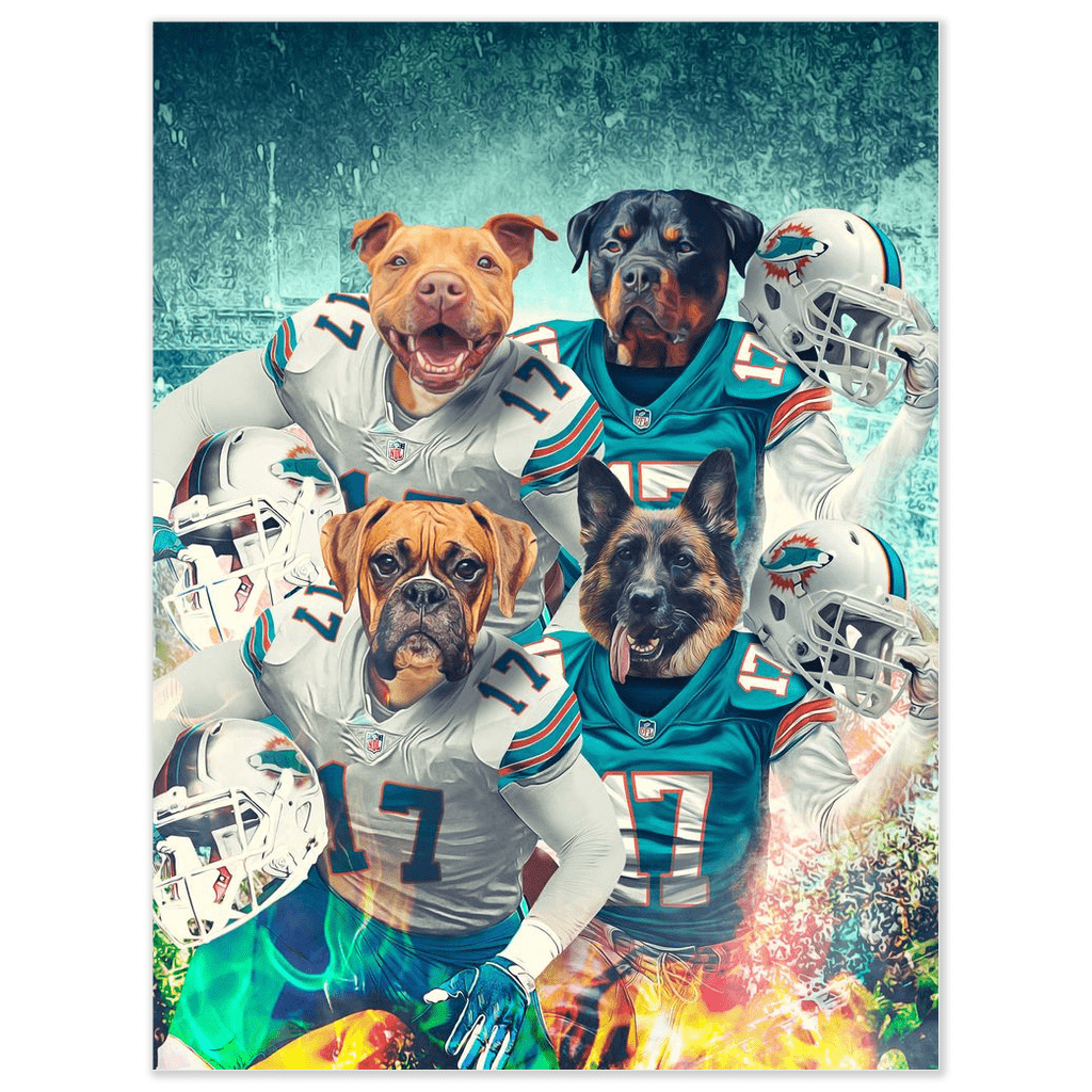 &#39;Miami Doggos&#39; Personalized 4 Pet Poster