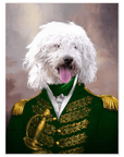 'The Green Admiral' Personalized Pet Mini Portrait