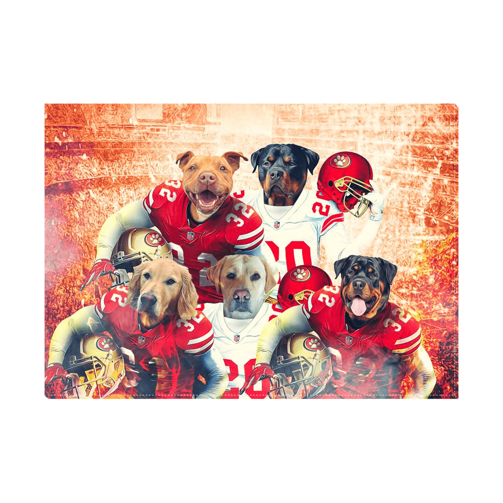 &#39;San Francisco 40Doggos&#39; Personalized 5 Pet Standing Canvas