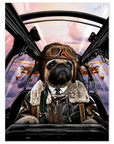 'The Pilot' Personalized Dog Mini Portrait