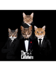 'The Catfathers' Personalized 4 Pet Mini Portrait