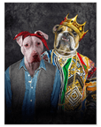 '2Paw And Notorious D.O.G.' Personalized 2 Pet Mini Portrait