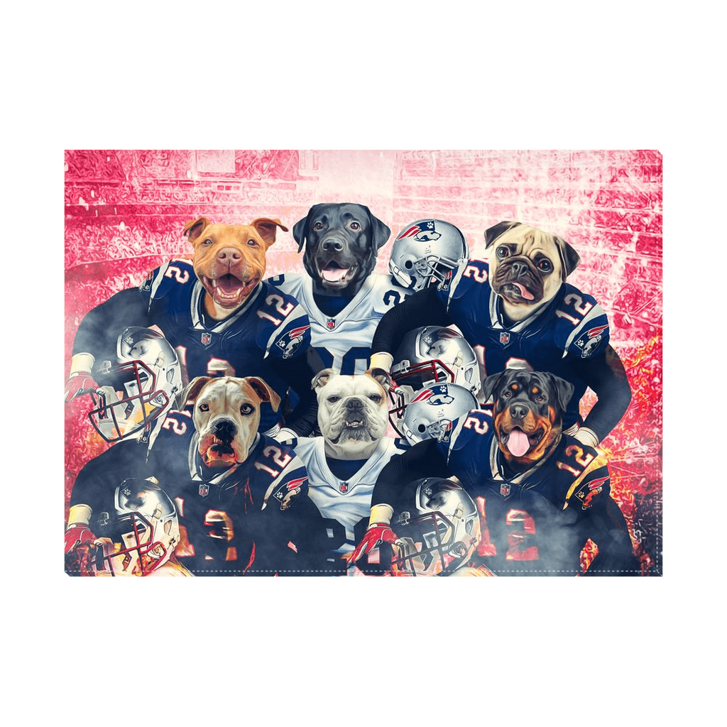 &#39;New England Doggos&#39; Personalized 6 Pet Standing Canvas