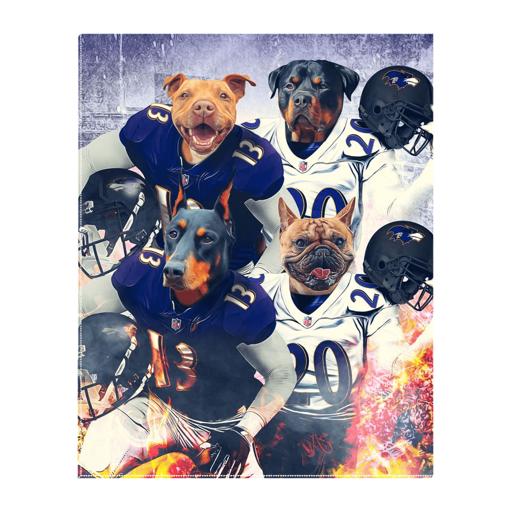 &#39;Baltimore Doggos&#39; Personalized 4 Pet Standing Canvas