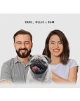 Personalized Modern Pet & Humans Mini Portrait