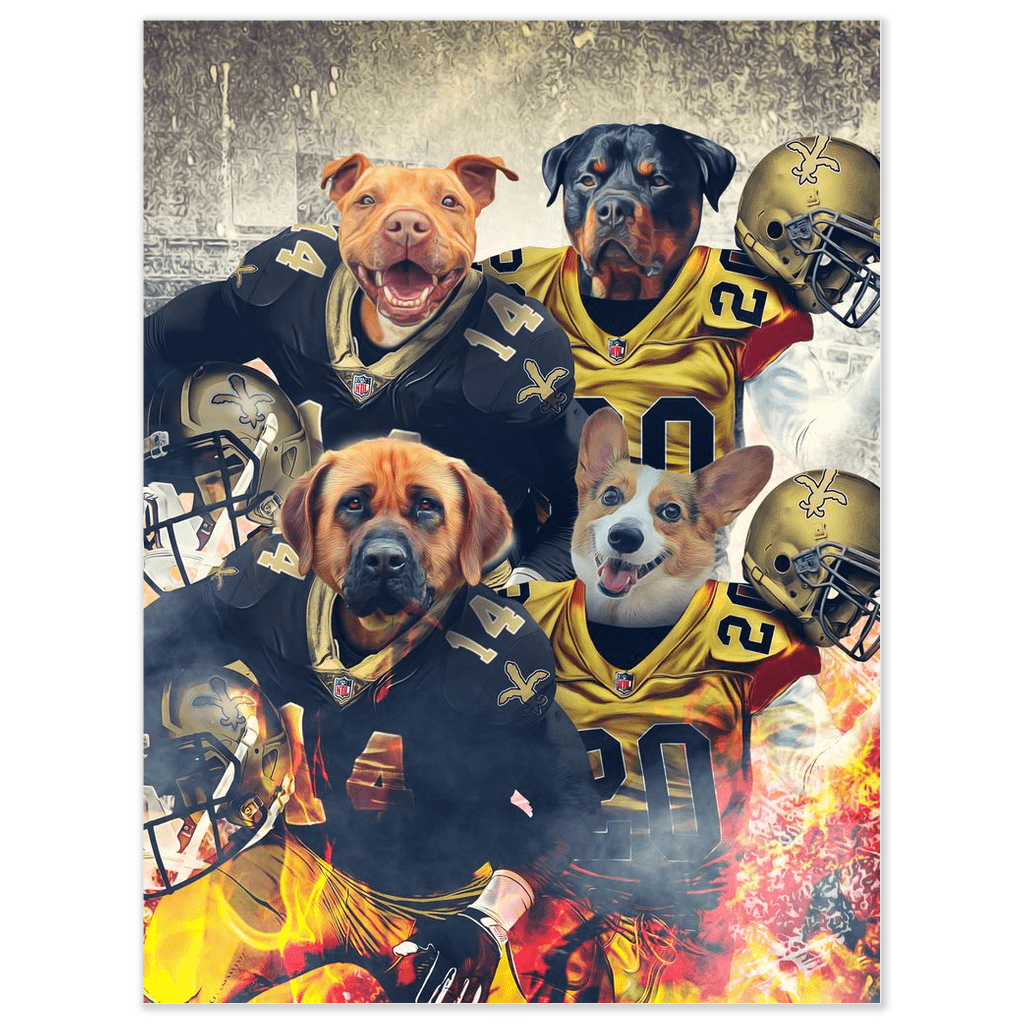 &#39;New Orleans Doggos&#39; Personalized 4 Pet Poster