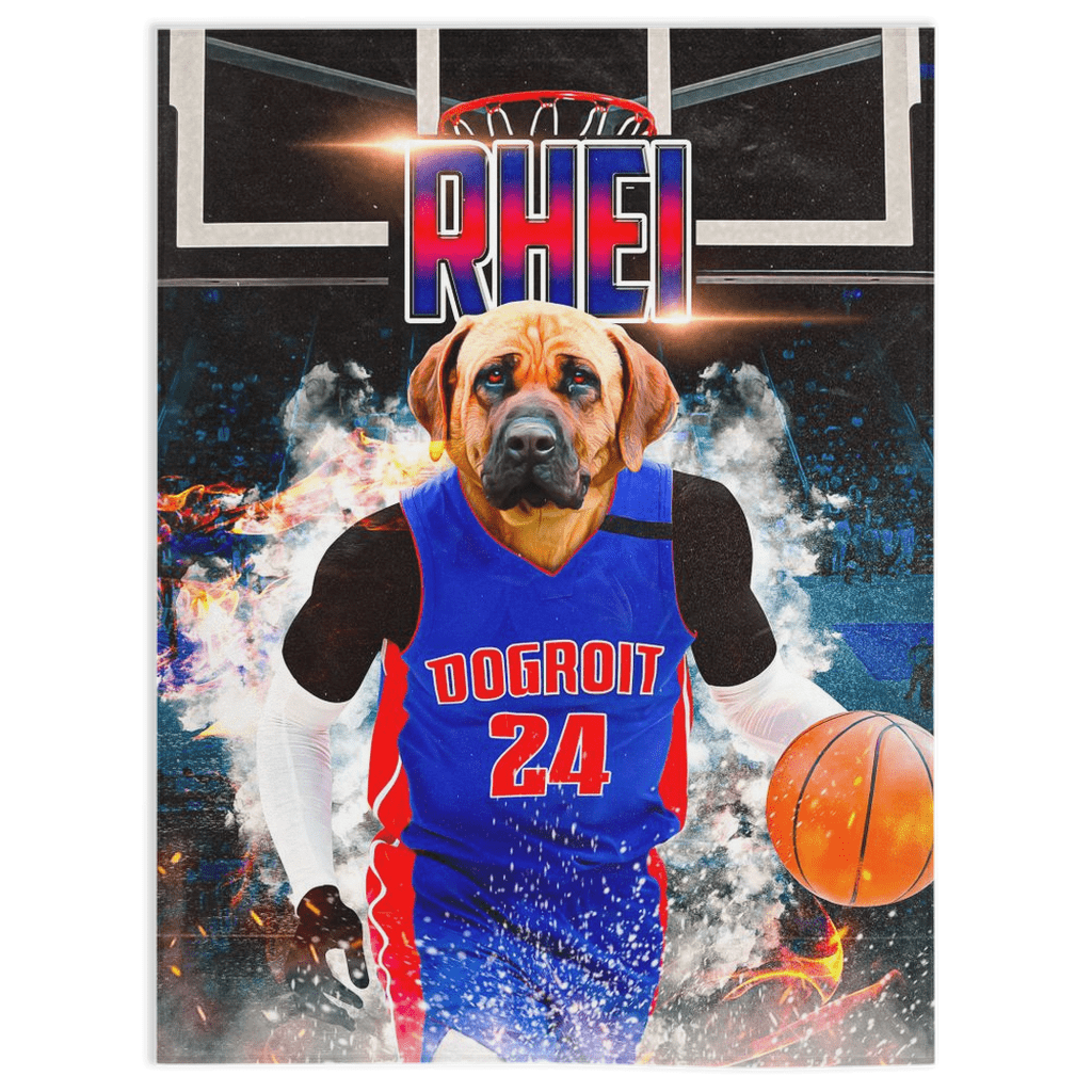 &#39;Dogtroit Pistons&#39; Personalized Pet Blanket