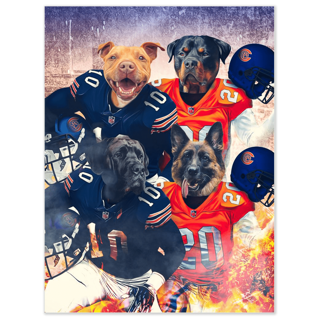 &#39;Chicago Doggos&#39; Personalized 4 Pet Poster