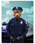 'The Police Officer' Personalized Dog Mini Portrait