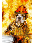 'The Firefighter' Personalized Dog Mini Portrait