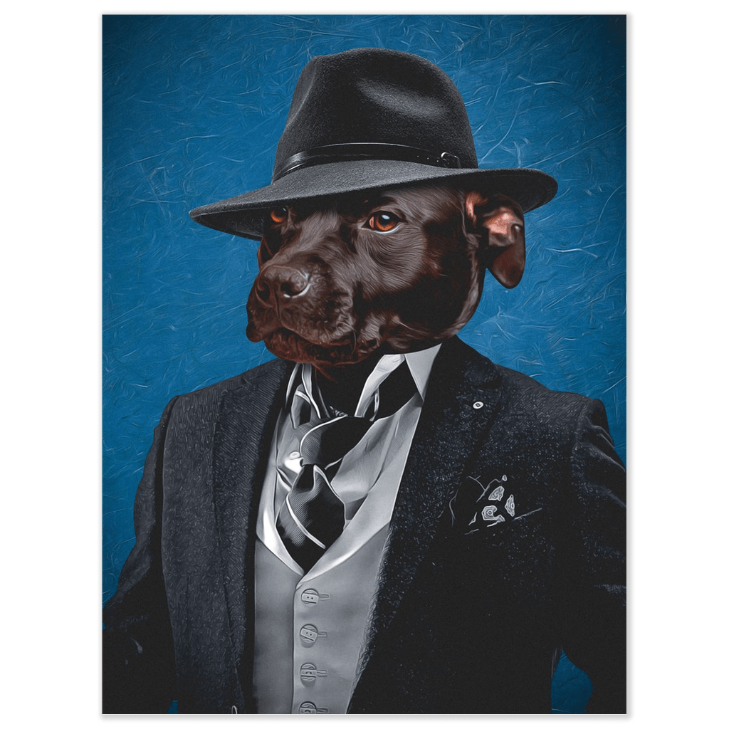 &#39;The Mobster&#39; Personalized Pet Mini Portrait