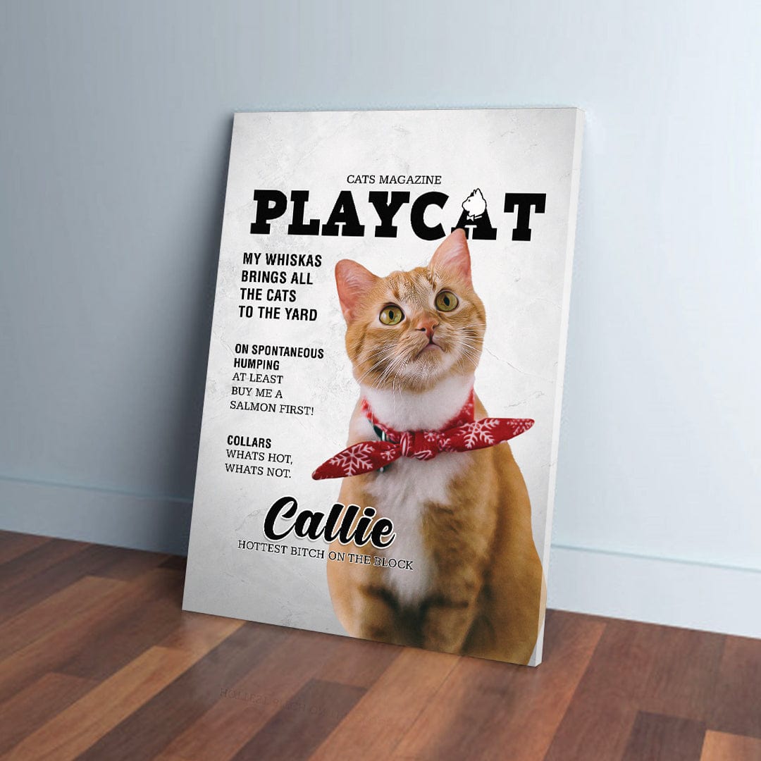 &#39;Playcat&#39; Personalized Pet Canvas