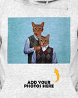 Sudadera con capucha personalizada para 2 mascotas 'Step Kitties'