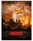 'Catzilla' Personalized Pet Mini Portrait