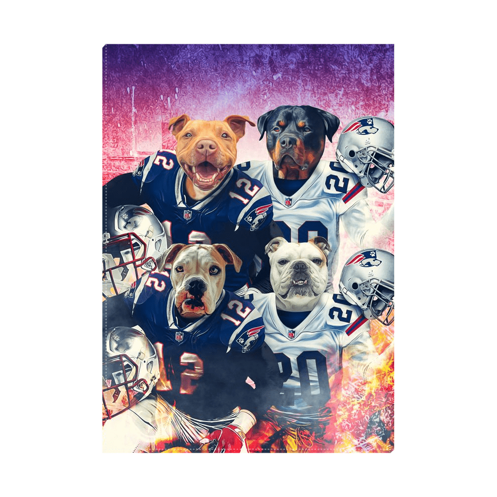 &#39;New England Doggos&#39; Personalized 4 Pet Standing Canvas