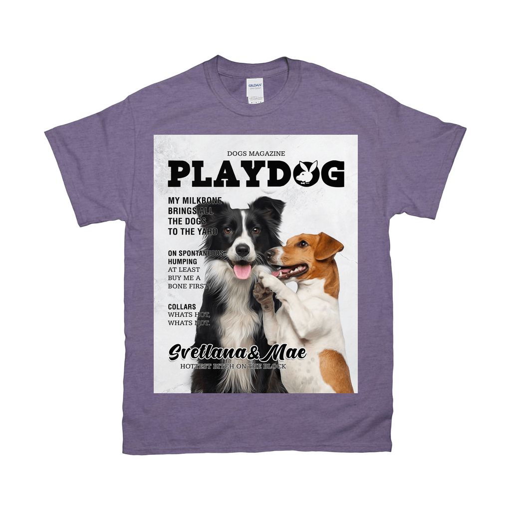 Camiseta personalizada para 2 mascotas &#39;Playdog&#39;