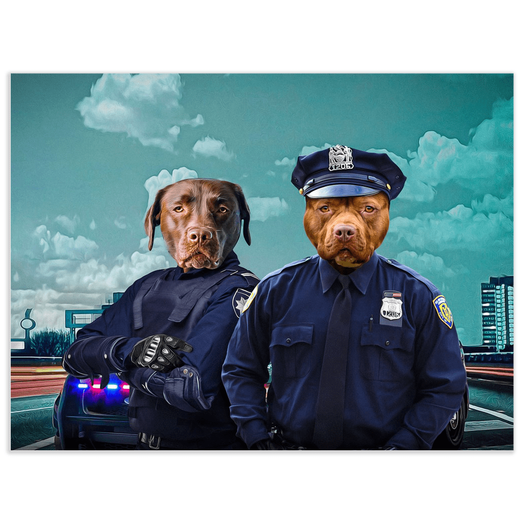 &#39;The Police Officers&#39; Personalized 2 Pet Mini Portrait