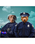 'The Police Officers' Personalized 2 Pet Mini Portrait