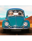 'The Beetle' Personalized 2 Pet Mini Portrait